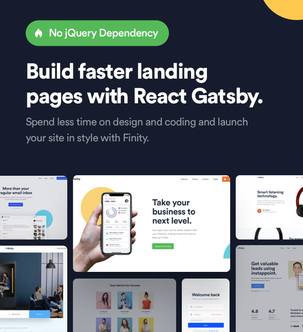 Finity Gatsby Template for SaaS & Startup